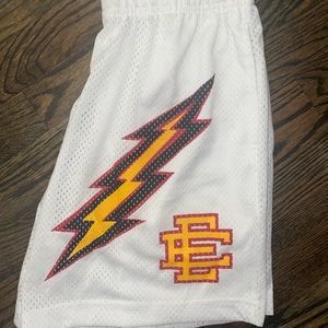 White Lighting Bolt EE Shorts (Size S)